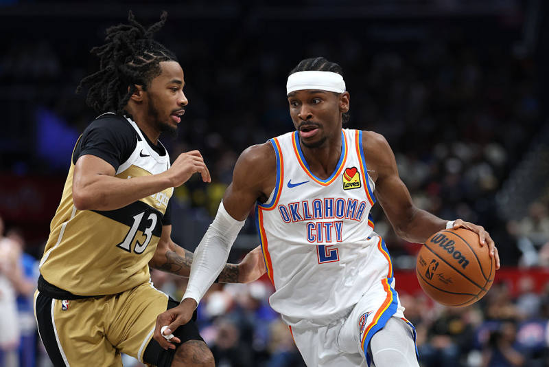 SGA scores 40 again as streaking Thunder ease past Wizards image