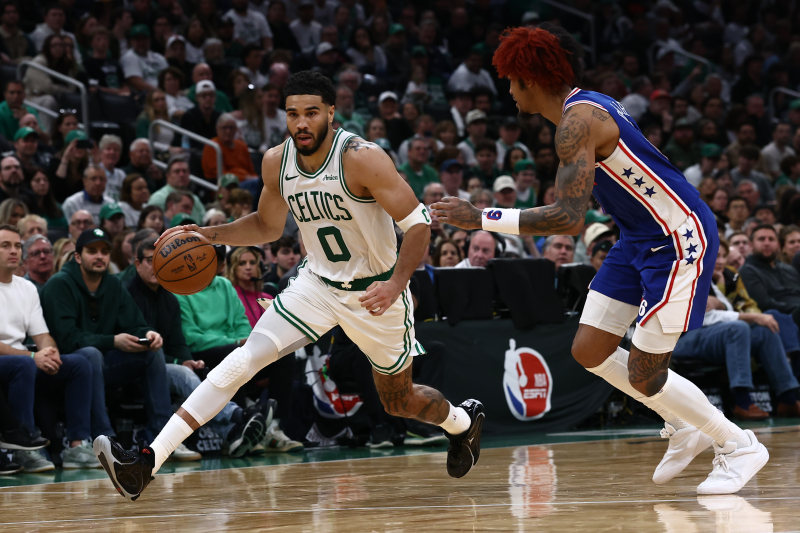 Tatum shines as Celtics rout 76ers Game 1 image