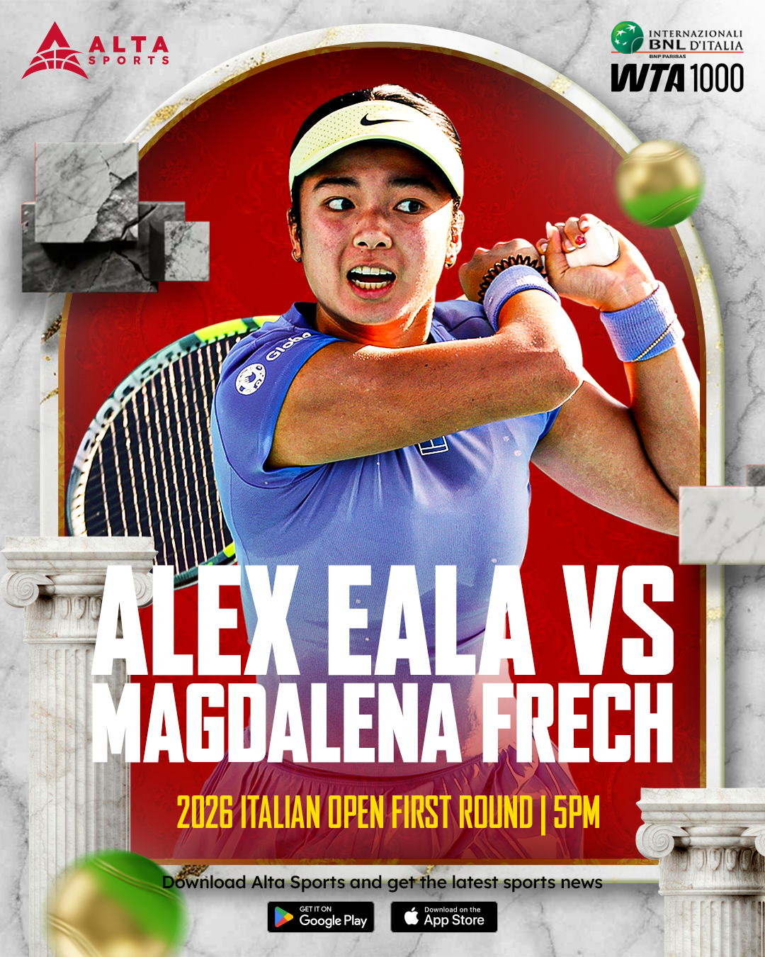 Alex Eala vs. Magdalena Frech 2026 Italian Open Round of 128 Preview image
