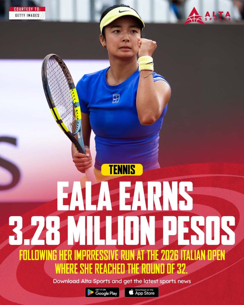 Alex Eala earns nearly ₱3.28M in prize money after Italian Open loss to Rybakina image
