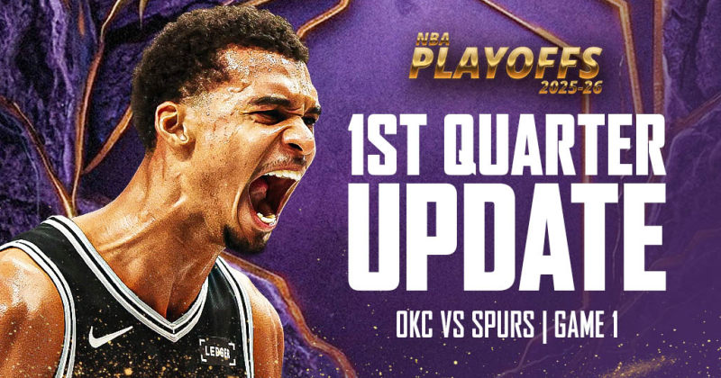 AFTER 1ST QTR: San Antonio and Oklahoma City all tied at 27-27 in Game 1 image