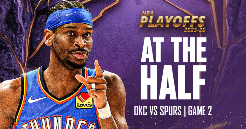 AT THE HALF: OKC Thunder lead Spurs 62-51 in Game 2 image