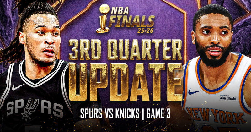 AFTER 3RD QTR: Spurs lead Knicks 92-91 in Game 3 of 2026 NBA Finals image