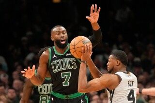 Celtics star Jaylen Brown criticizes officials after loss to Spurs image