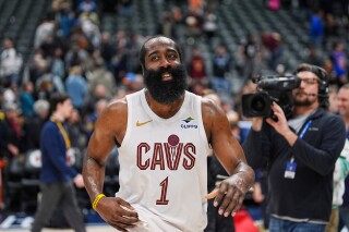 James Harden questionable for the Cavaliers against the Bucks after injuring his right thumb image