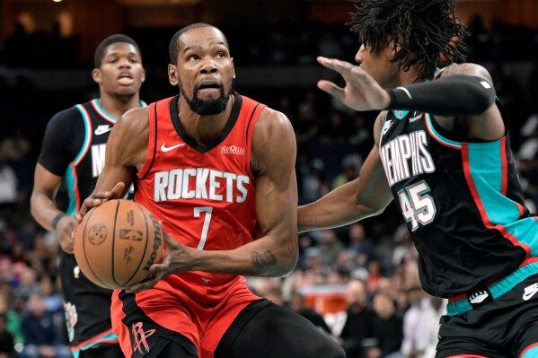 Durant scored 25 points and leads fourth-quarter push as Rockets beat Grizzlies 119-109 image