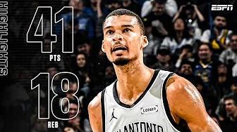 WEMBY IS UNSTOPPABLE ♨️ BECOMES FIRST-EVER SPUR WITH BACK-TO-BACK 40-PT DOUBLE-DOUBLES | NBA on ESPN image