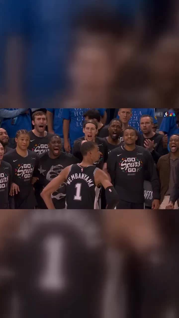 The way the Spurs bench reacted to Victor Wembanyama’s game-sealing block was exactly how we all reacted 🤯 image
